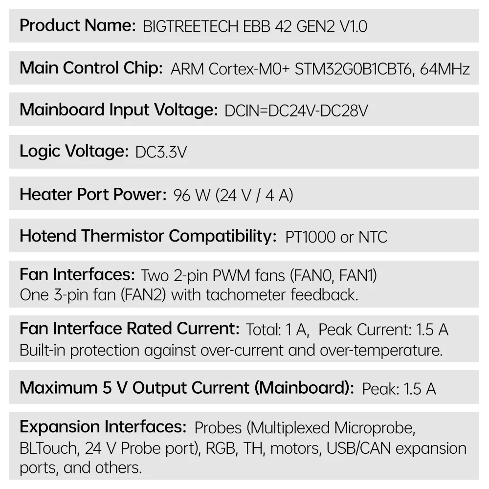 BIGTREETECH EBB 36/42 Can Bus & Gen2 for Connecting Klipper Expansion Device Support PT1000 - Image 34