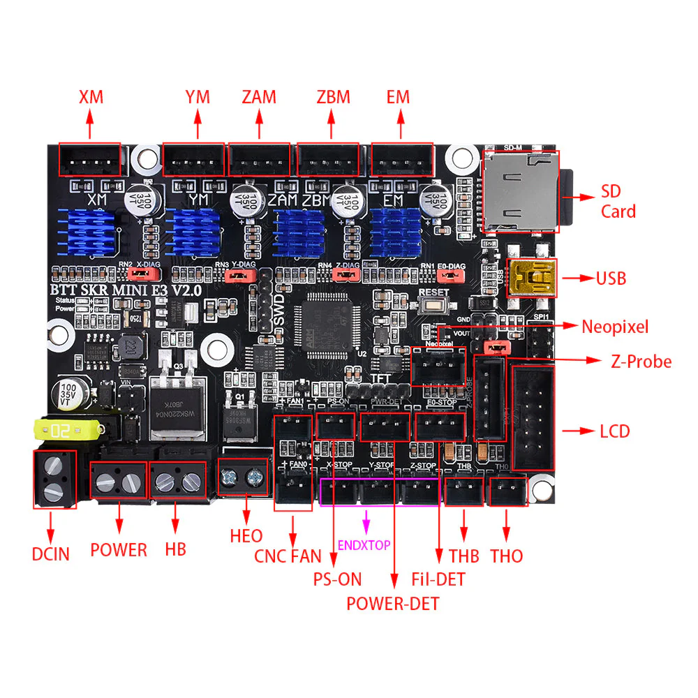 BIGTREETECH SKR MINI E3 V2.0 32 Bit Control Board Integrated TMC2209 UART For Ender 3 - Image 5