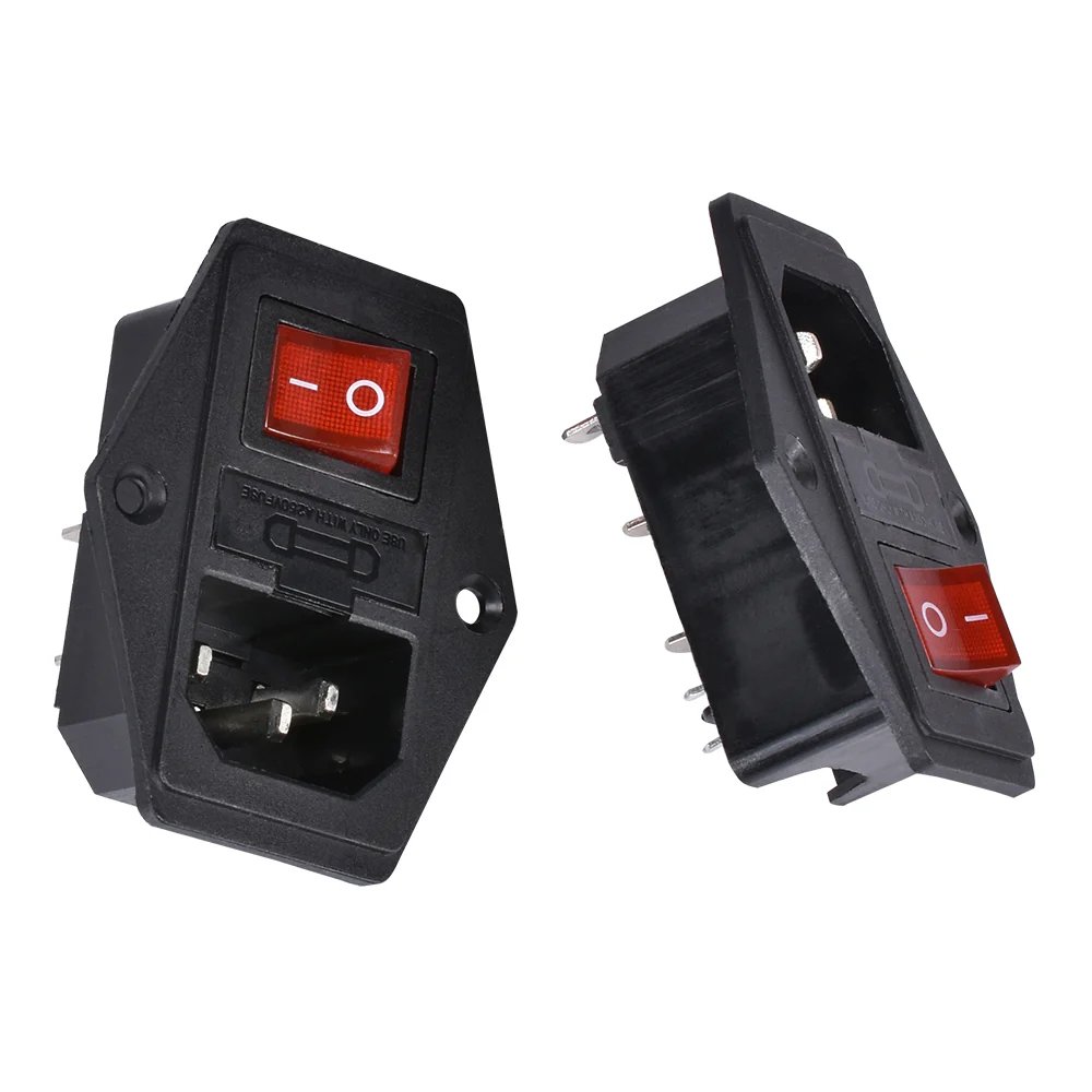 BIQU 15A 250V Rocker Switch Power Socket Inlet Module Plug 5A Fuse Switch with 5Pcs 16-14 AWG Wiring 3 Pin IEC320 C14 - Image 10