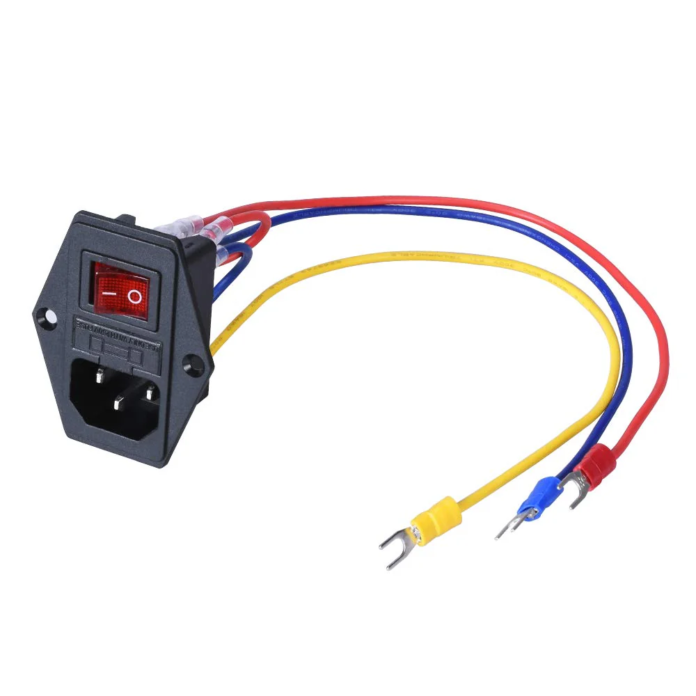 BIQU 15A 250V Rocker Switch Power Socket Inlet Module Plug 5A Fuse Switch with 5Pcs 16-14 AWG Wiring 3 Pin IEC320 C14 - Image 12