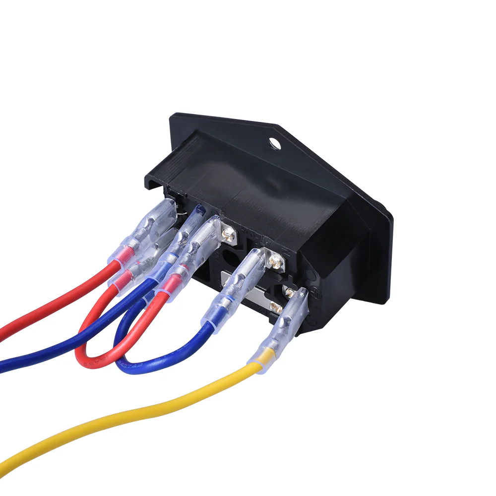 BIQU 15A 250V Rocker Switch Power Socket Inlet Module Plug 5A Fuse Switch with 5Pcs 16-14 AWG Wiring 3 Pin IEC320 C14 - Image 3