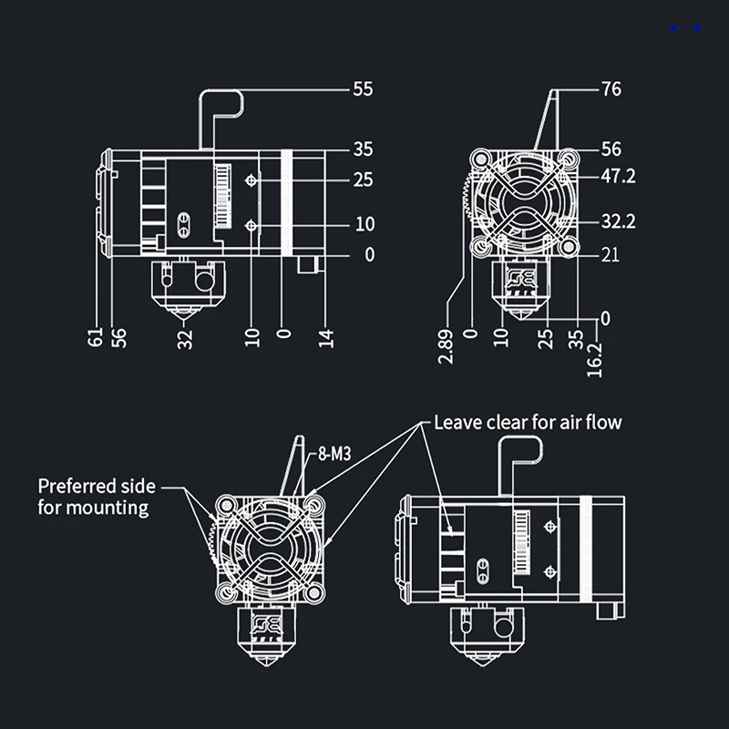 BIQU H2 V2.0 Extruder For B1 BX Ender 3/ 3 V2/5/6 CR6/10 - Image 8