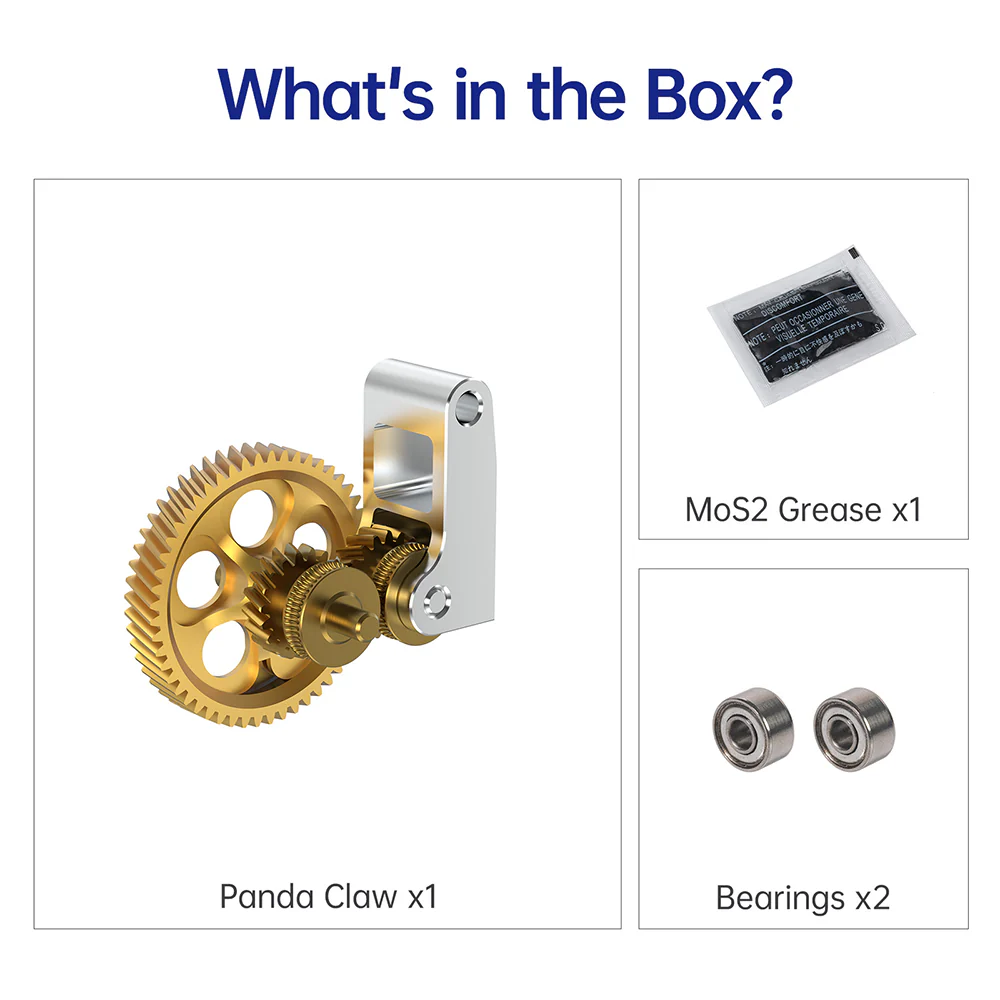 BIQU Panda Claw Extruder Gear Set for Bambu X1/P1/A1 Series - Golden Nano-Coated Hardened Steel Gear with Aluminum CNC Support - Image 10