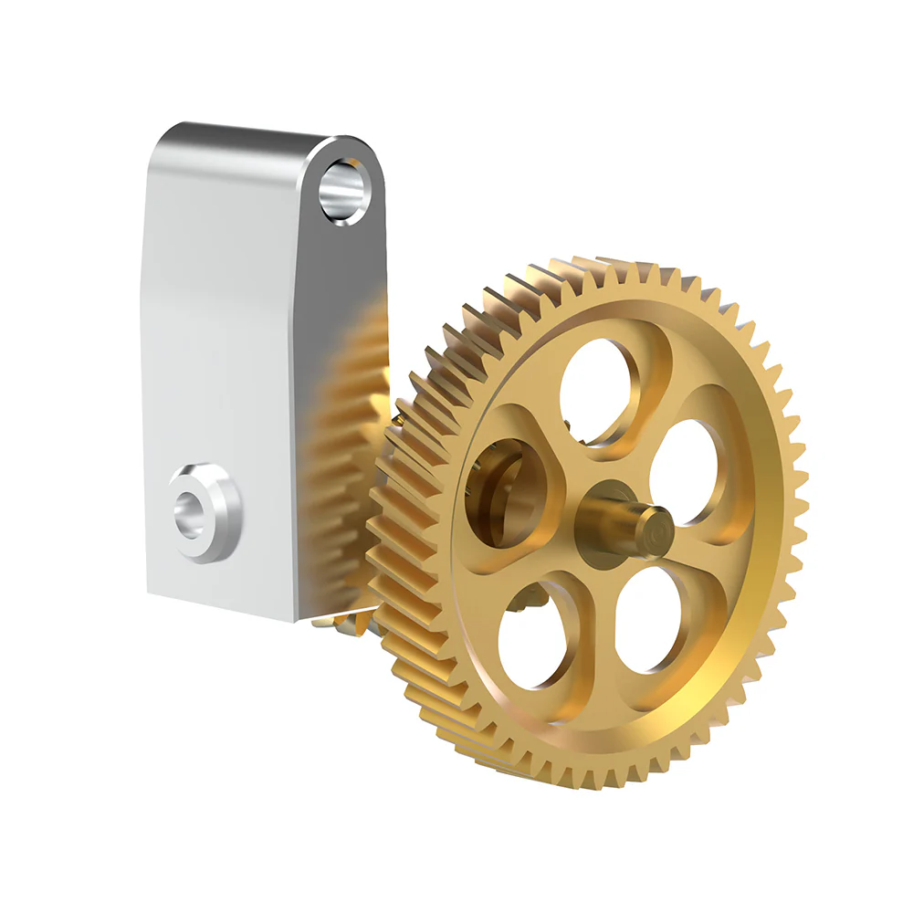 BIQU Panda Claw Extruder Gear Set for Bambu X1/P1/A1 Series - Golden Nano-Coated Hardened Steel Gear with Aluminum CNC Support - Image 2