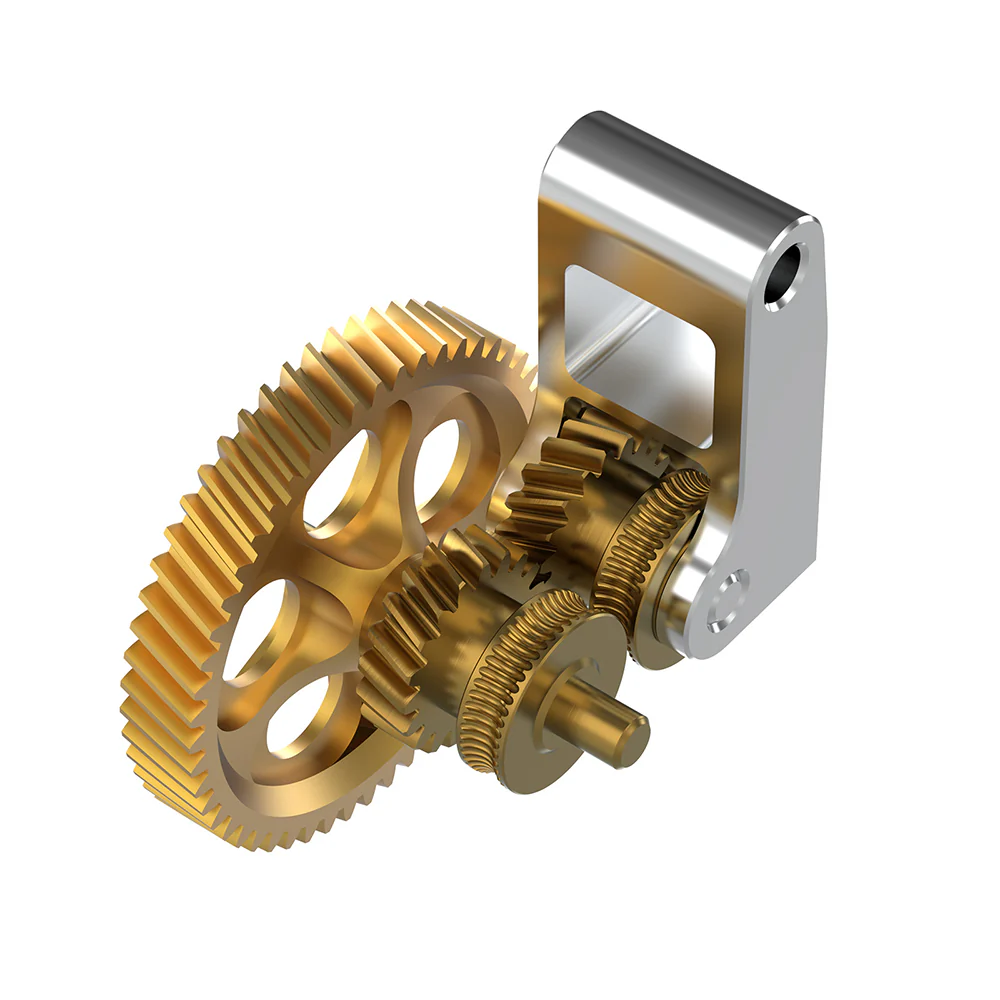 BIQU Panda Claw Extruder Gear Set for Bambu X1/P1/A1 Series - Golden Nano-Coated Hardened Steel Gear with Aluminum CNC Support - Image 3