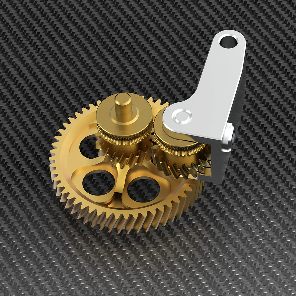 BIQU Panda Claw Extruder Gear Set for Bambu X1/P1/A1 Series - Golden Nano-Coated Hardened Steel Gear with Aluminum CNC Support - Image 4