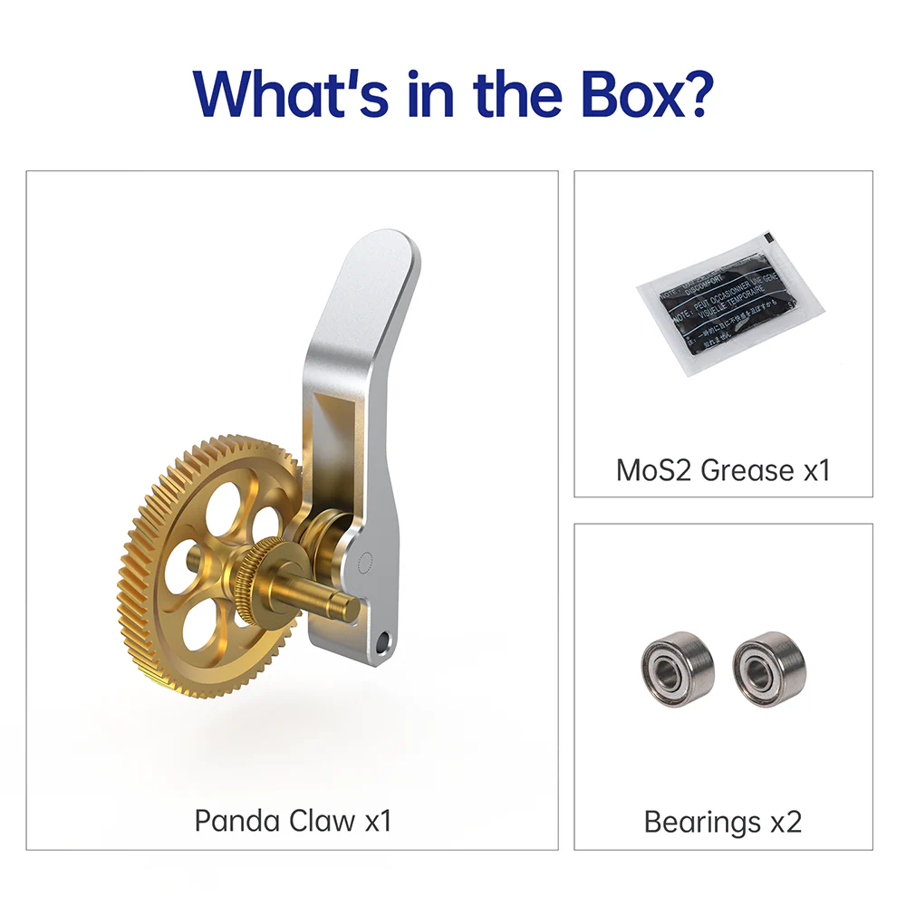BIQU Panda Claw Extruder Gear Set for Bambu X1/P1/A1 Series - Golden Nano-Coated Hardened Steel Gear with Aluminum CNC Support - Image 5