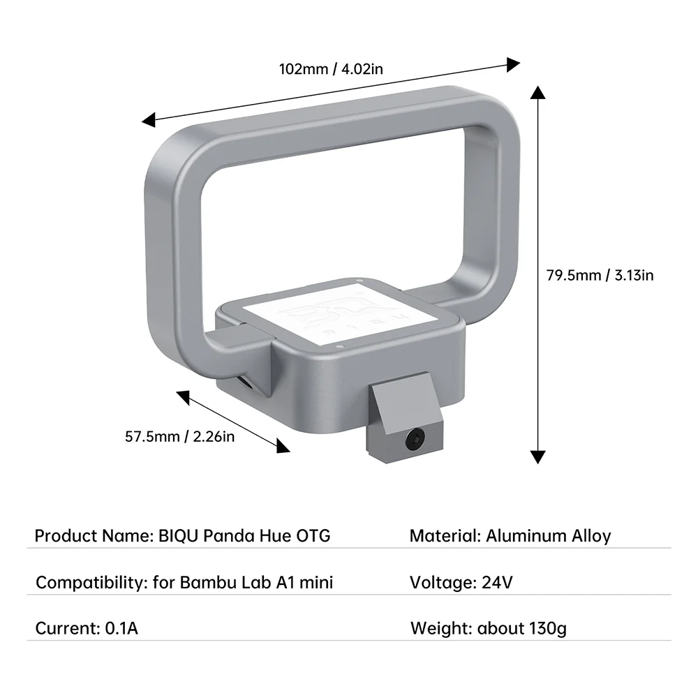 BIQU Panda Hue OTG, CNC Machined DIY Translucent Relief Cover with LED Panel, Easy Installation and Hidden Wiring for Bambu Lab A1 mini - Image 5