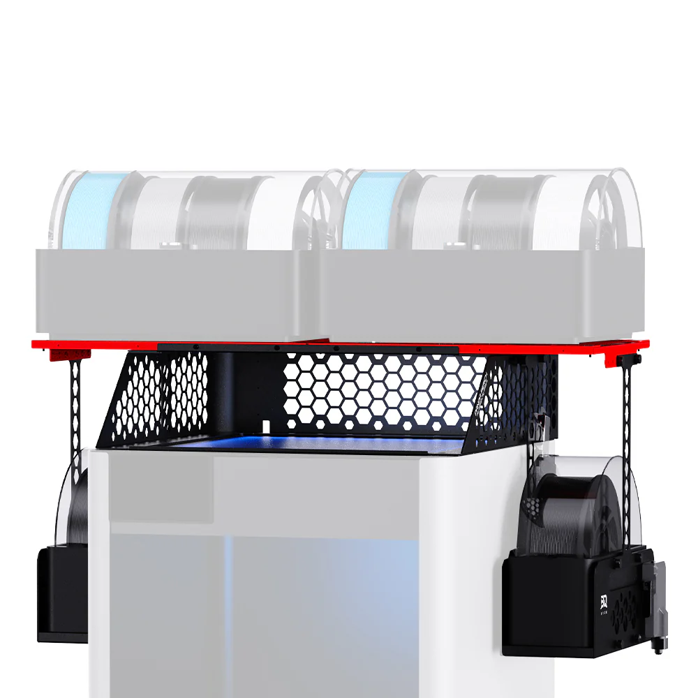 BIQU Panda Perch Aluminum Mount Supports Two AMS Units with Tool Storage and Lighting Option for Bambu Lab P1/X1/H2 Series - Image 11