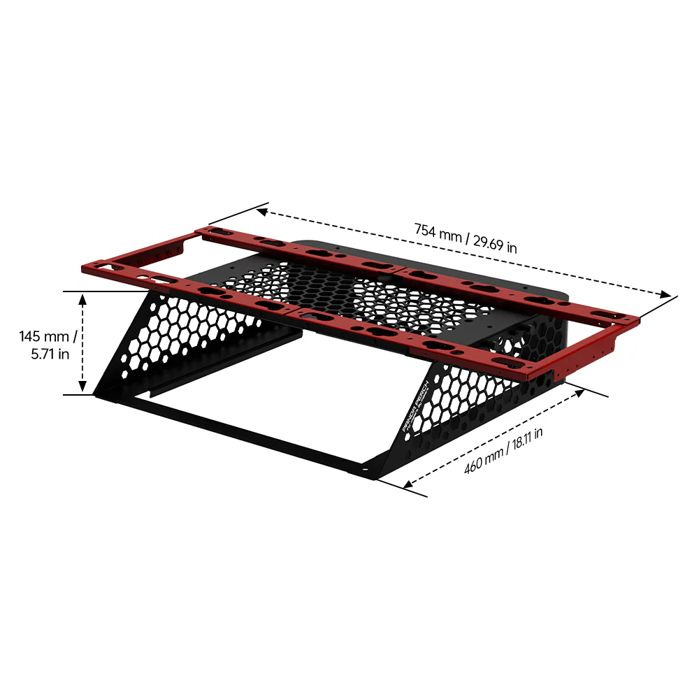 BIQU Panda Perch Aluminum Mount Supports Two AMS Units with Tool Storage and Lighting Option for Bambu Lab P1/X1/H2 Series - Image 16