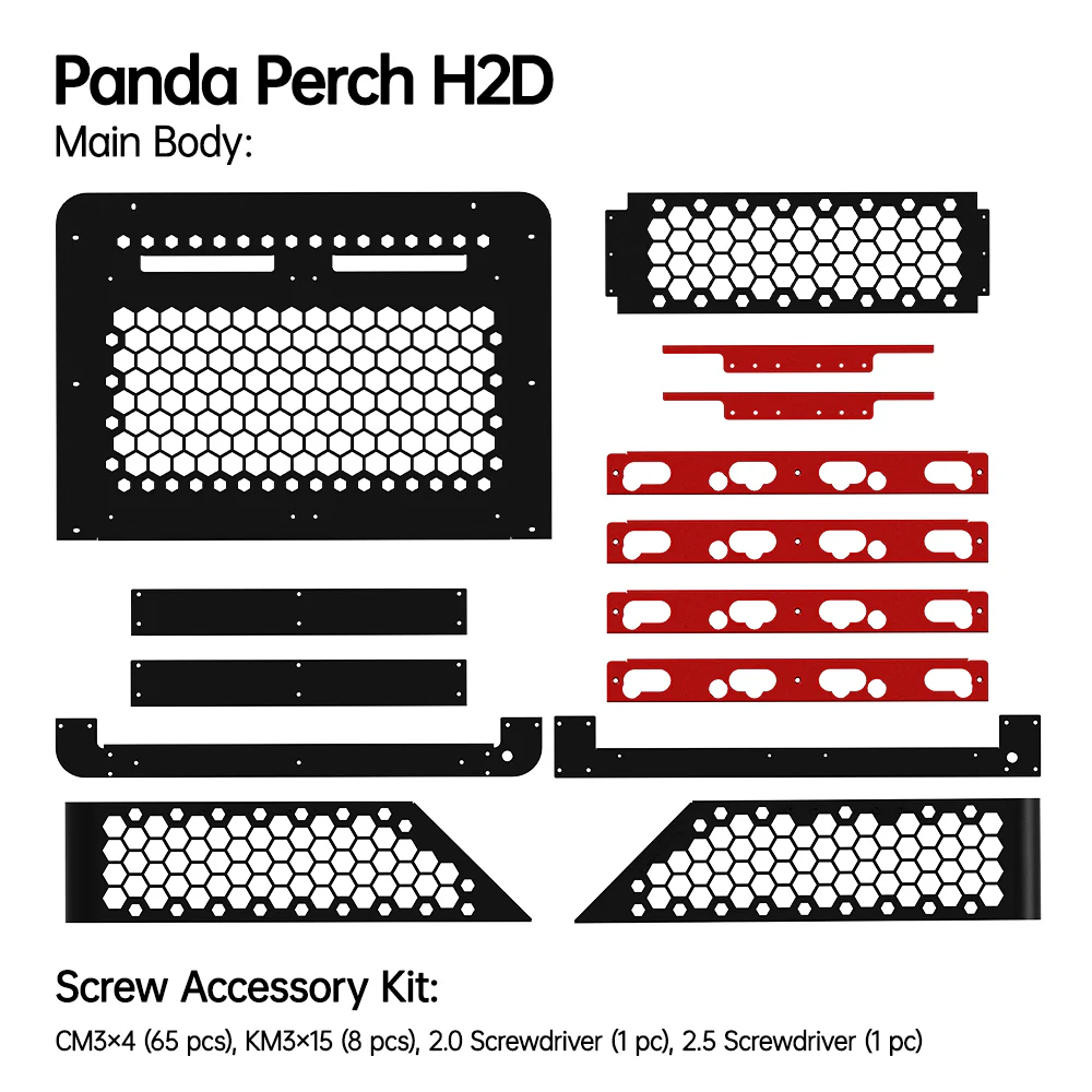 BIQU Panda Perch Aluminum Mount Supports Two AMS Units with Tool Storage and Lighting Option for Bambu Lab P1/X1/H2 Series - Image 20