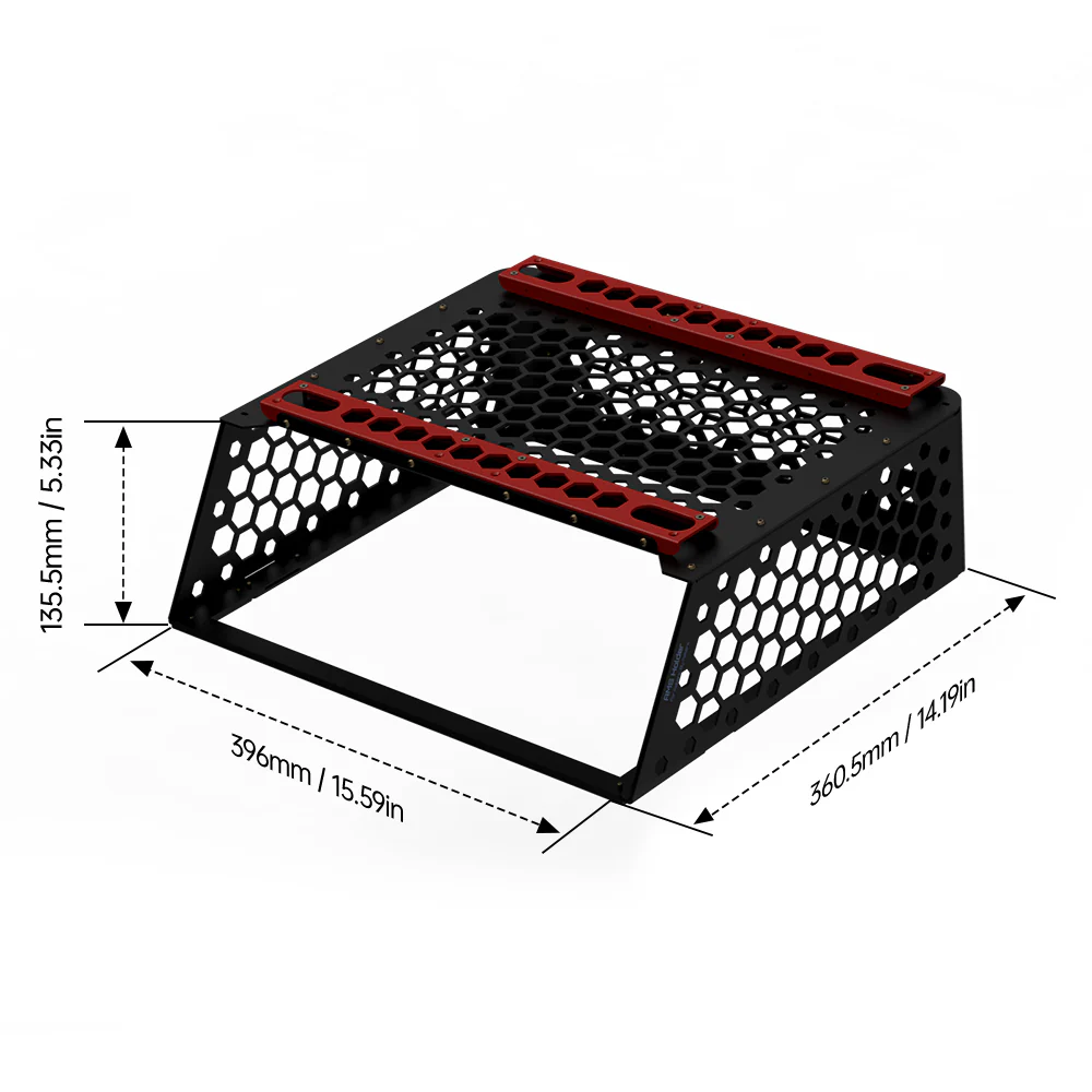 BIQU Panda Perch Aluminum Mount Supports Two AMS Units with Tool Storage and Lighting Option for Bambu Lab P1/X1/H2 Series - Image 5