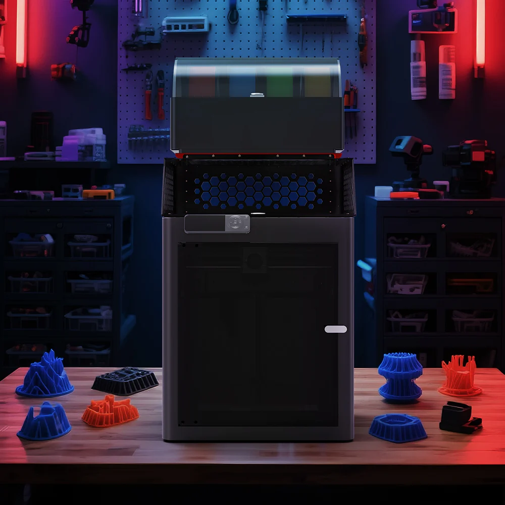 BIQU Panda Perch Aluminum Mount Supports Two AMS Units with Tool Storage and Lighting Option for Bambu Lab P1/X1/H2 Series - Image 6