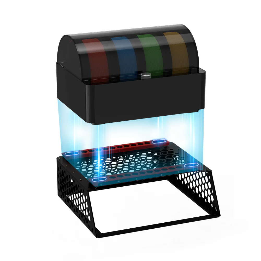 BIQU Panda Perch Aluminum Mount Supports Two AMS Units with Tool Storage and Lighting Option for Bambu Lab P1/X1/H2 Series - Image 9