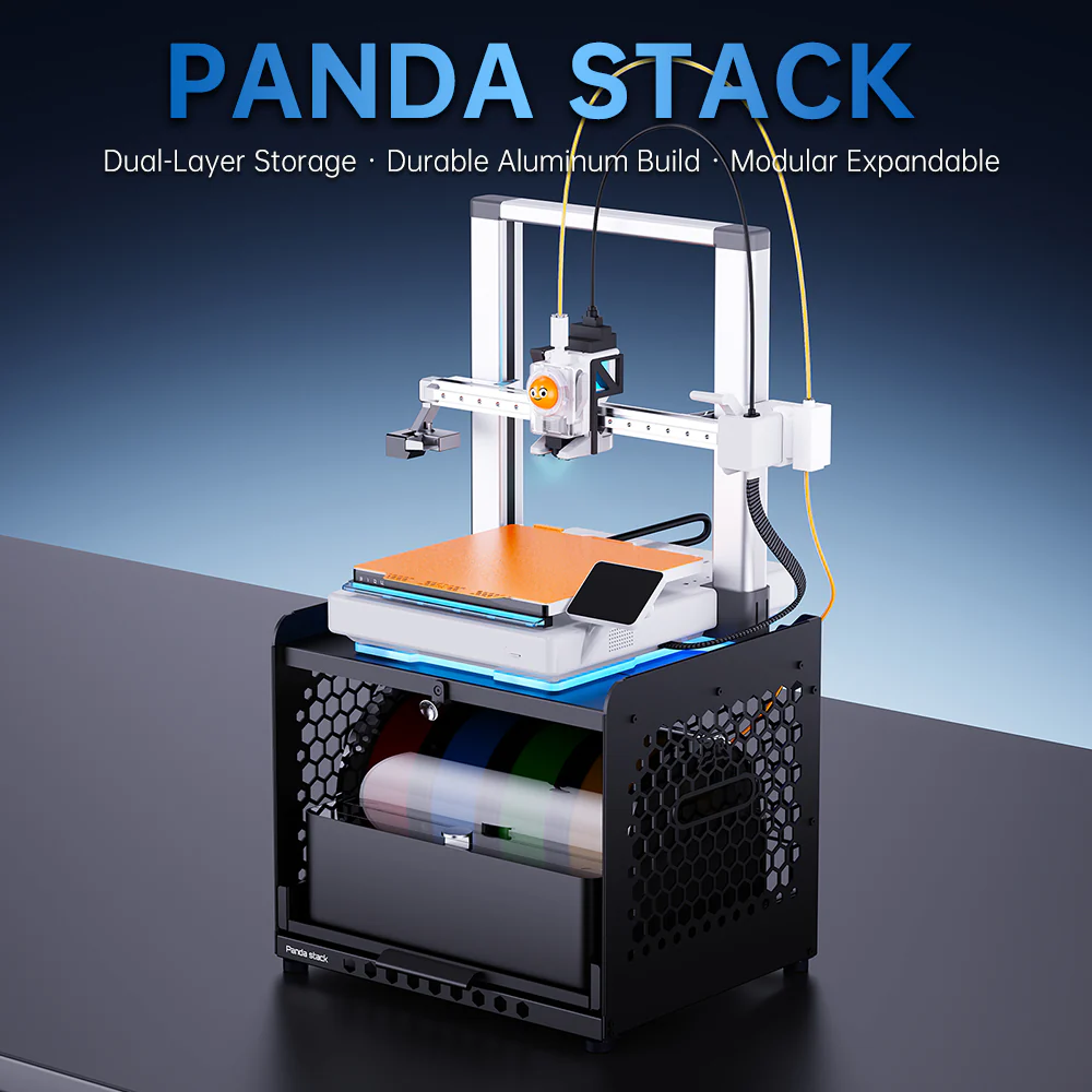 BIQU Panda Stack Aluminum Alloy Multi-Layer Rack with Dual AMS and ViViD Setup for Bambu Lab A1/A1 mini - Image 5