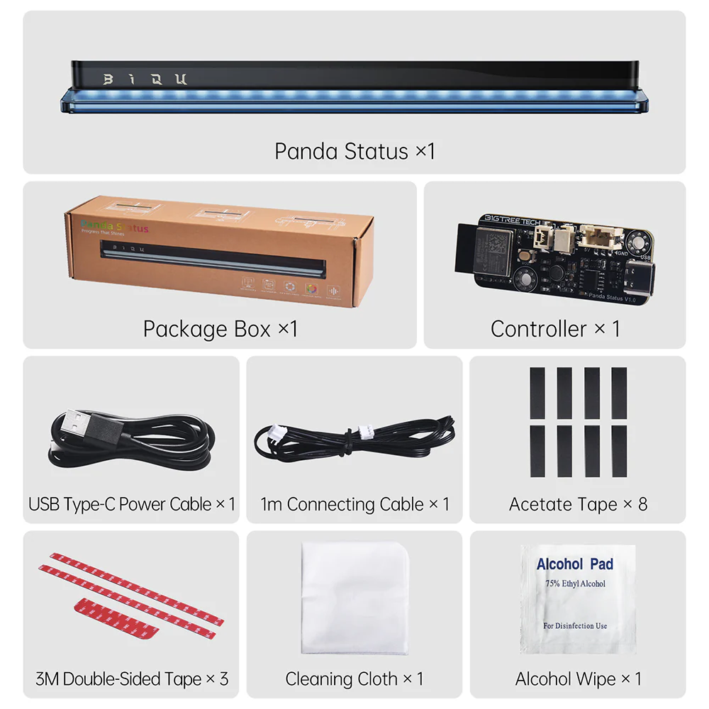 BIQU Panda Status Customizable RGB for Print Progress and Error Alerts with Wi-Fi Control for Bambu Lab X1/P1/A1 Series - Image 10