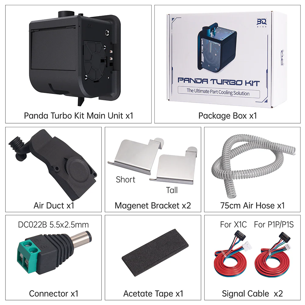 BIQU Panda Turbo Cooling Fan Upgrade Kit for Bambu Lab X1/P1  Printers – Magnetic Installation, Adjustable Brushless Turbo Fan, High-Speed Printing, RGB Lighting - Image 12