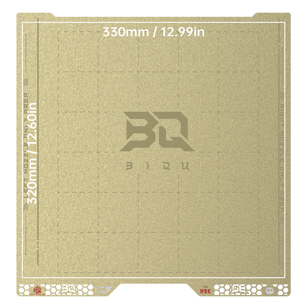 BIQU Pyrogrip Build Plate 346MM x 355MM Spring Steel Sheet Double-Sided Textured PEI Grid for Bambu Lab H2D/H2S/H2C Printers - Image 12