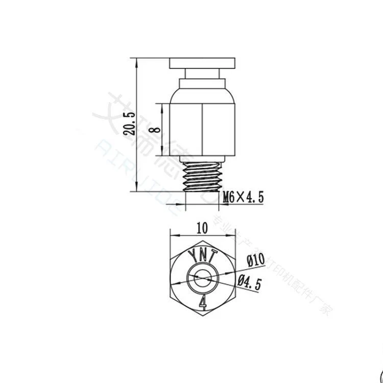 Lots PC4-M6 Pneumatic Straight Fitting Remote Tracheal Joint Connector for 4mm OD tubing M6 6mm Reprap 3D Printer Printers - Image 5