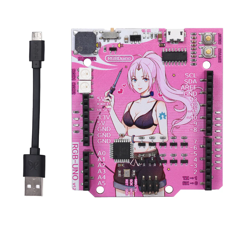BIQU RGBDuino UNO V1.2 Jenny Greek Duck ATMEGA328P-AU Chip 16MHZ 5V Development Board VS Arduino UNO R3 Upgrade for Raspberry Pi 4 Raspberry Pi 3B - Image 6