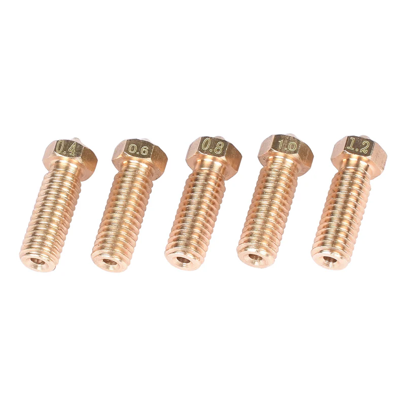 5pcs/Lot Volcano Nozzles 3D Printer All Metal Brass 3D Lengthen extruder nozzle 0.6/0.8/1.0/1.2mm For 1.75/3mm - Image 4
