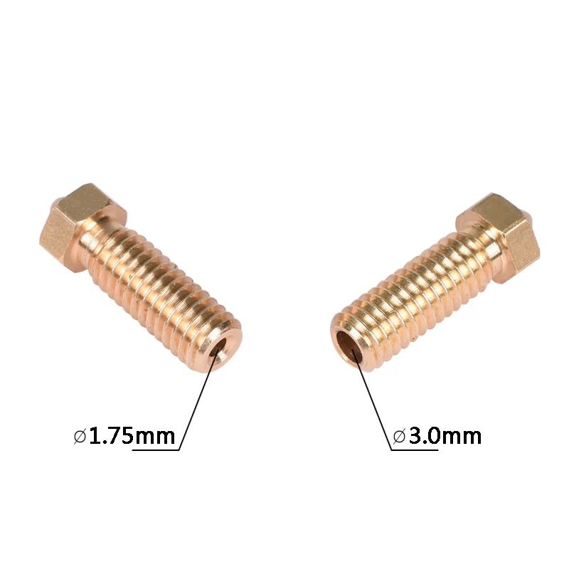 5pcs/Lot Volcano Nozzles 3D Printer All Metal Brass 3D Lengthen extruder nozzle 0.6/0.8/1.0/1.2mm For 1.75/3mm - Image 5