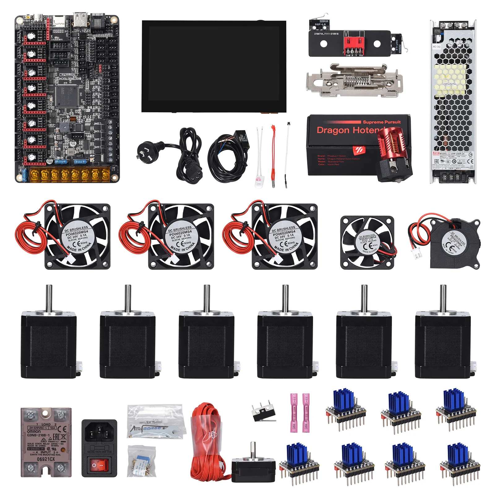Voron 2.4 CNC Parts Kit V2.0 - DIY Kits 8 Kits Electronics Cable Fastener Heated Bed Motion Panels Frame CNC - Image 19